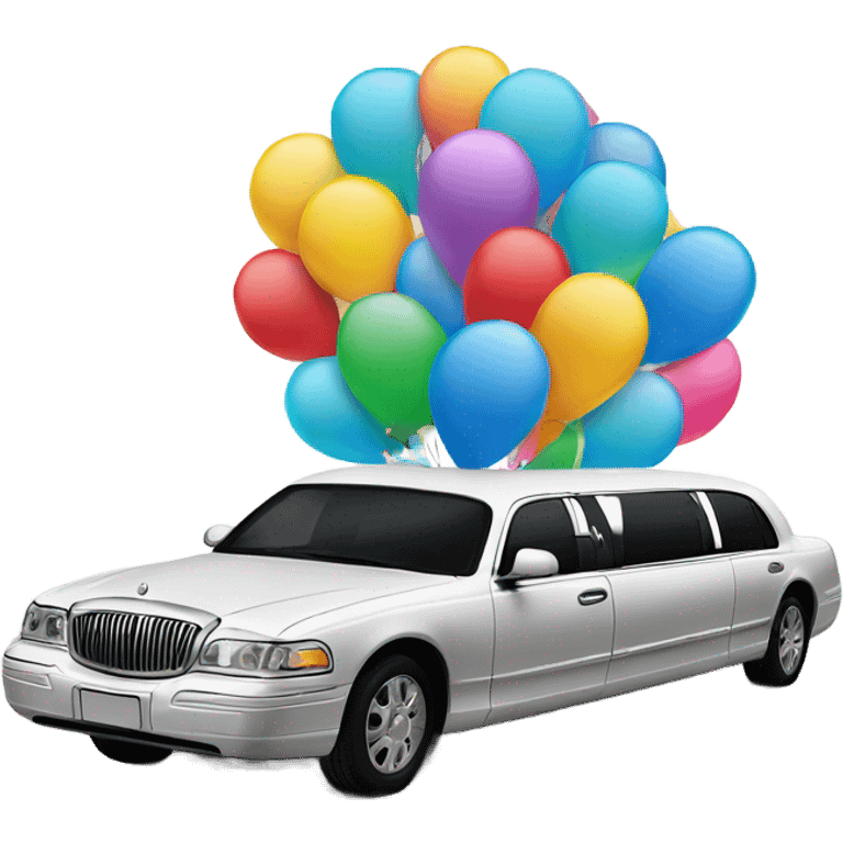 Limousine with balloons emoji