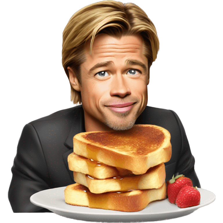 Brad Pitt enjoying french toast emoji