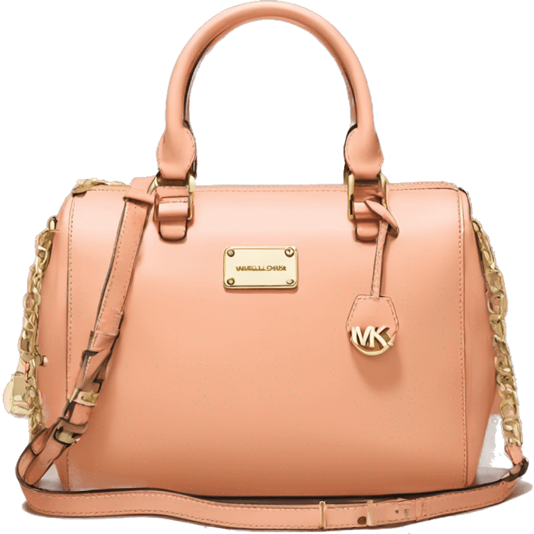 Realistic peach color michael kors satchel purse.  emoji