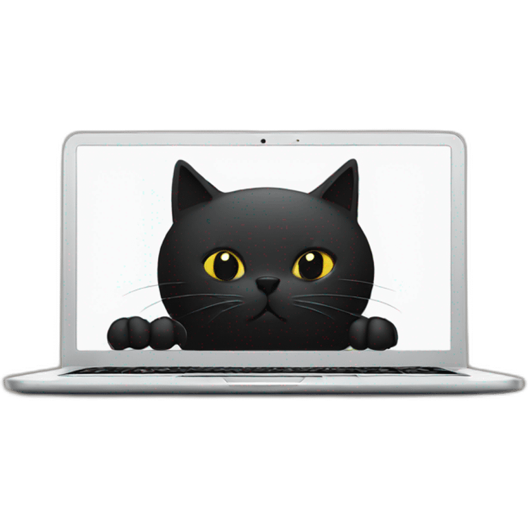 black-cat-coding-behind-a-laptop emoji