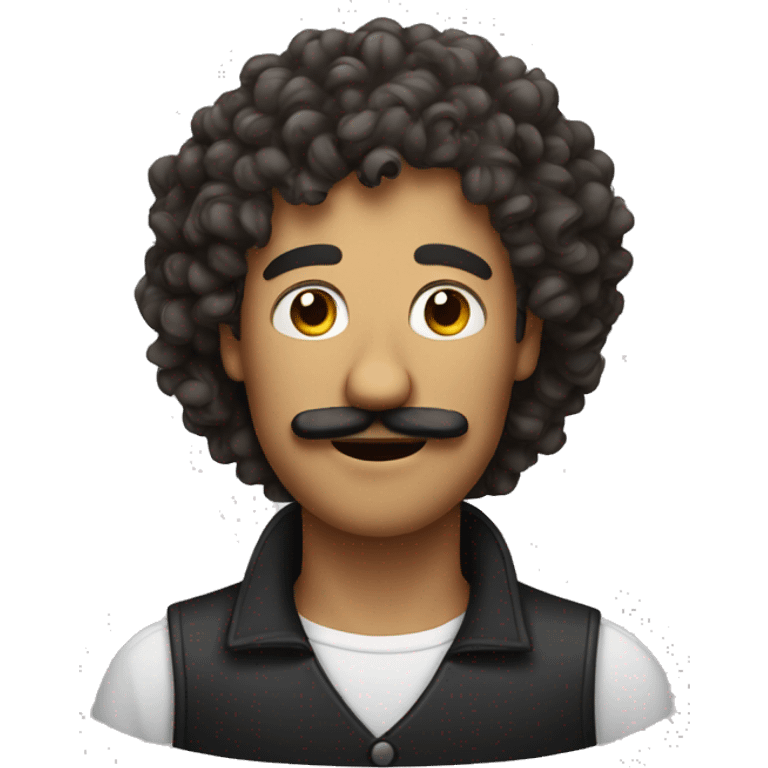 curly hair mustache man emoji