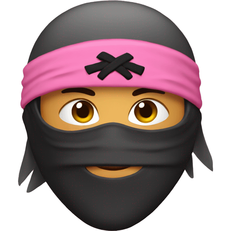 ninja combined with pink love emoji