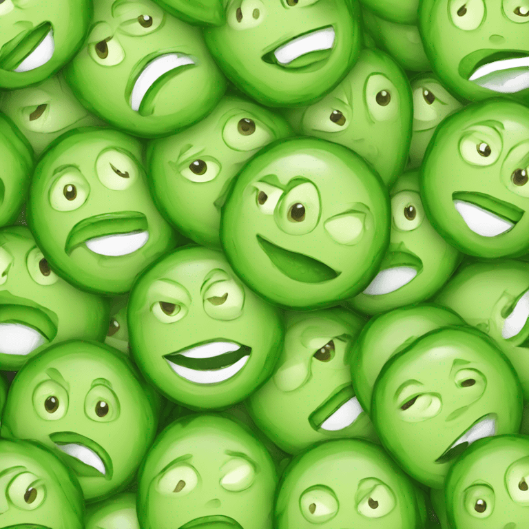 Face wearing cucumbers emoji