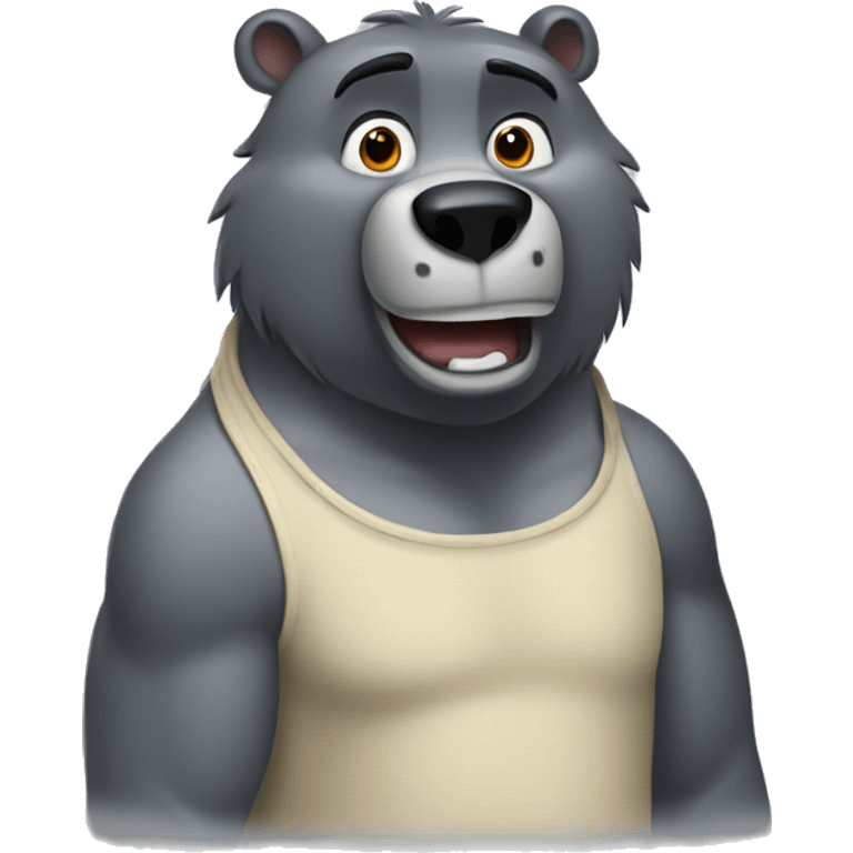 Baloo Disney with just upper body emoji