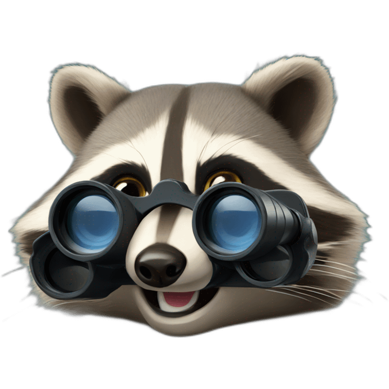 Raccoon with binoculars  emoji