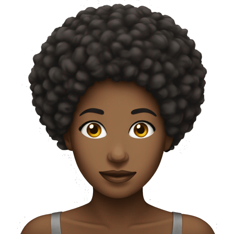 Beautiful black woman with Afro emoji