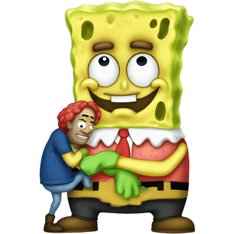 SpongeBob kissing Mr Krabs emoji