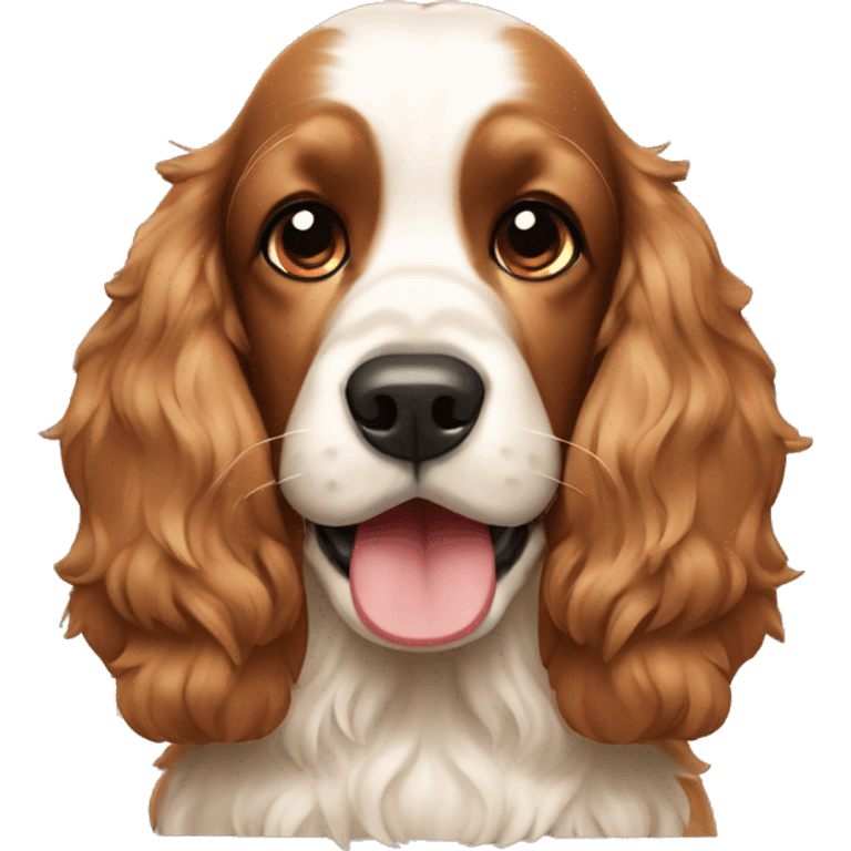 cocker spaniel with a nintendo emoji