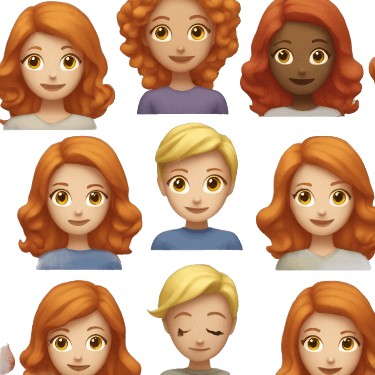 Red hair, woman, hugging, blonde woman emoji