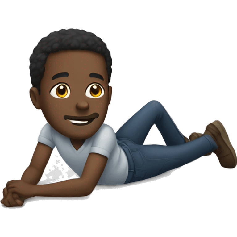 black man laying on the ground  emoji