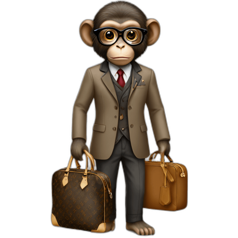 monkey professor with louis vuitton clothing emoji