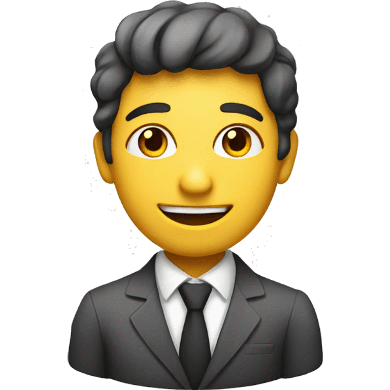 A distinctive personality that demonstrates helping people submit their requests with all professionalism emoji