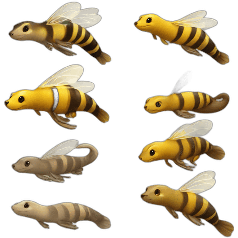 Une abeille sur une loutre emoji