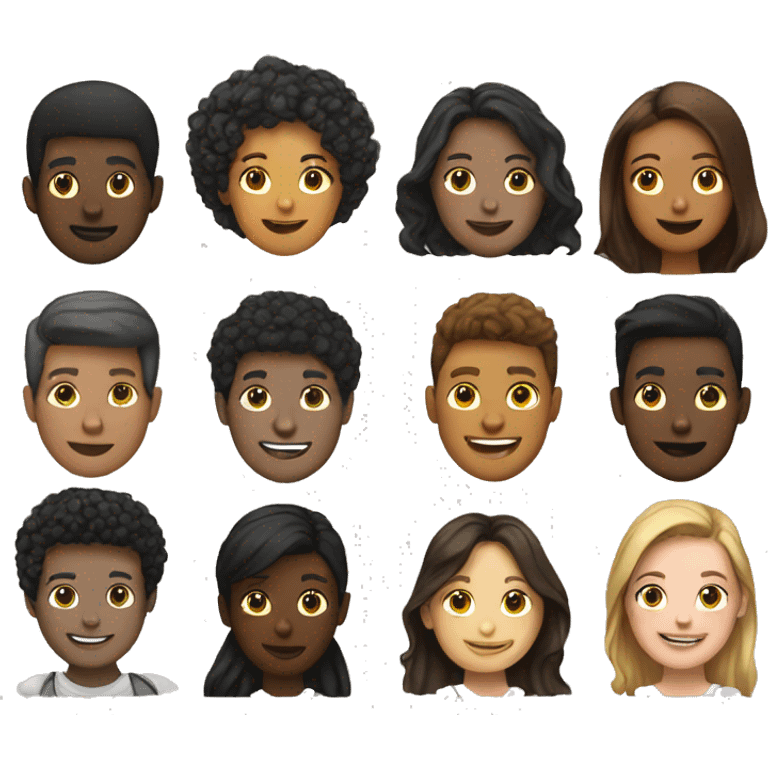 8 highschool students, diversity emojis emoji