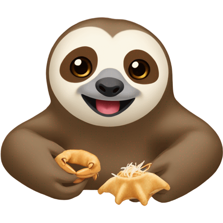 Sloth eating crab Rangoon  emoji