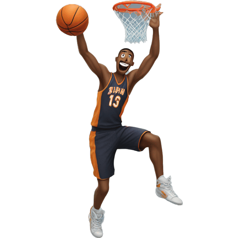 man jumping dunking basketball emoji