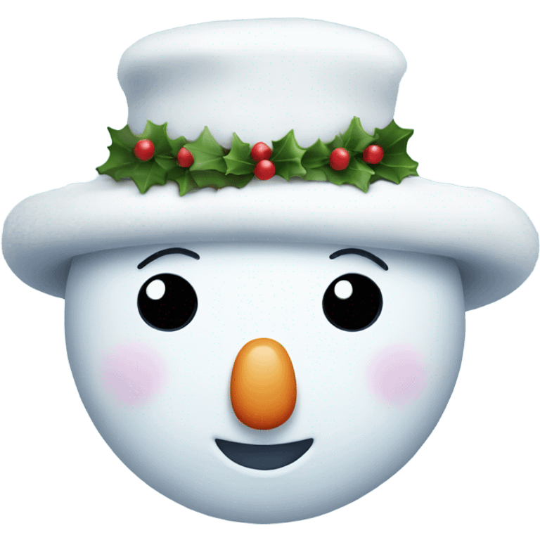 cute christmas Snowman face emoji