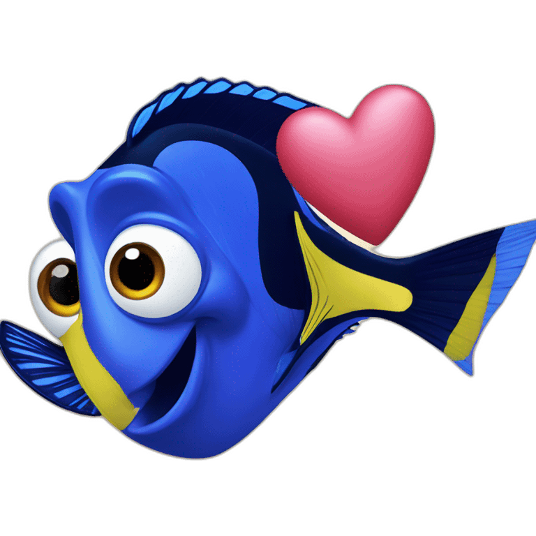 dory holding a heart emoji