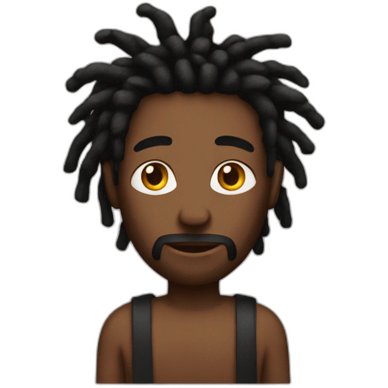 Black Men red dreads emoji