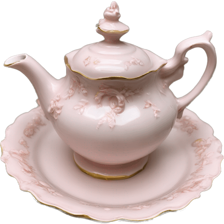 vintage rococo light pink tea set  emoji