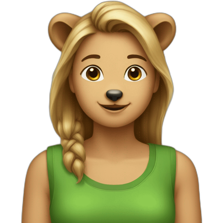 women-with-a-happy-quokka-which-is-wearing-green-sleeveless emoji