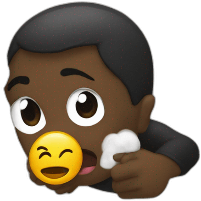 Meme de negro tocandose la frente con un dedo (persona que piensa) emoji