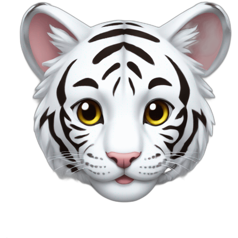 Hybrid of white tiger and bunny emoji