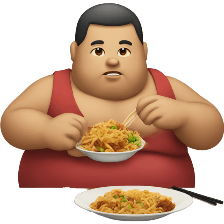 Fatty eating chinese food emoji