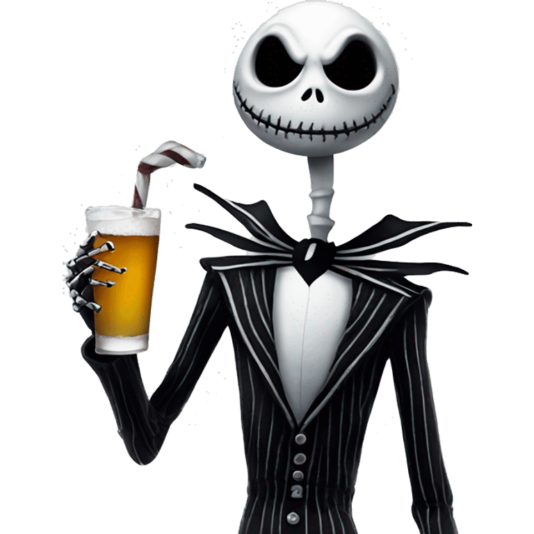 Jack skellington drinking  emoji