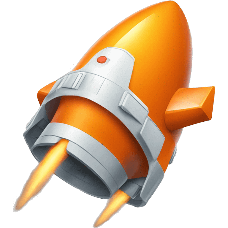 Orange rocketship on computerscre emoji