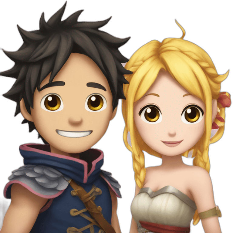 Fairy Tale Natsu and Lucy emoji