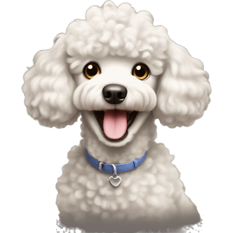 Poodle being happy emoji