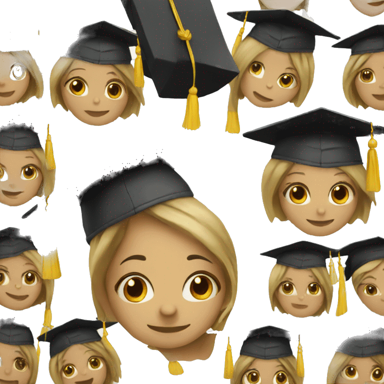 Girl with her graduation hat and cap emoji