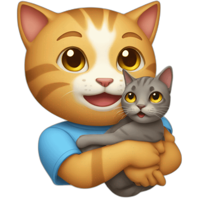 cat hold a human emoji