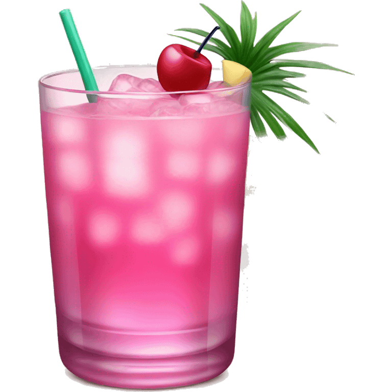 glass of pink tropical cocktail  emoji