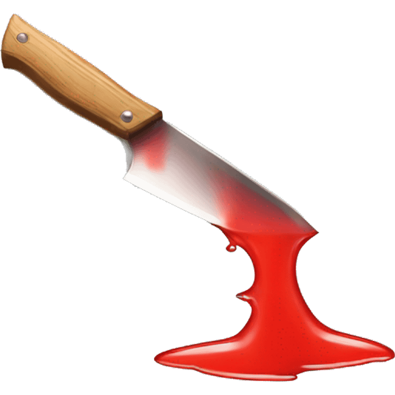 slanted knife with red water dropping off it emoji