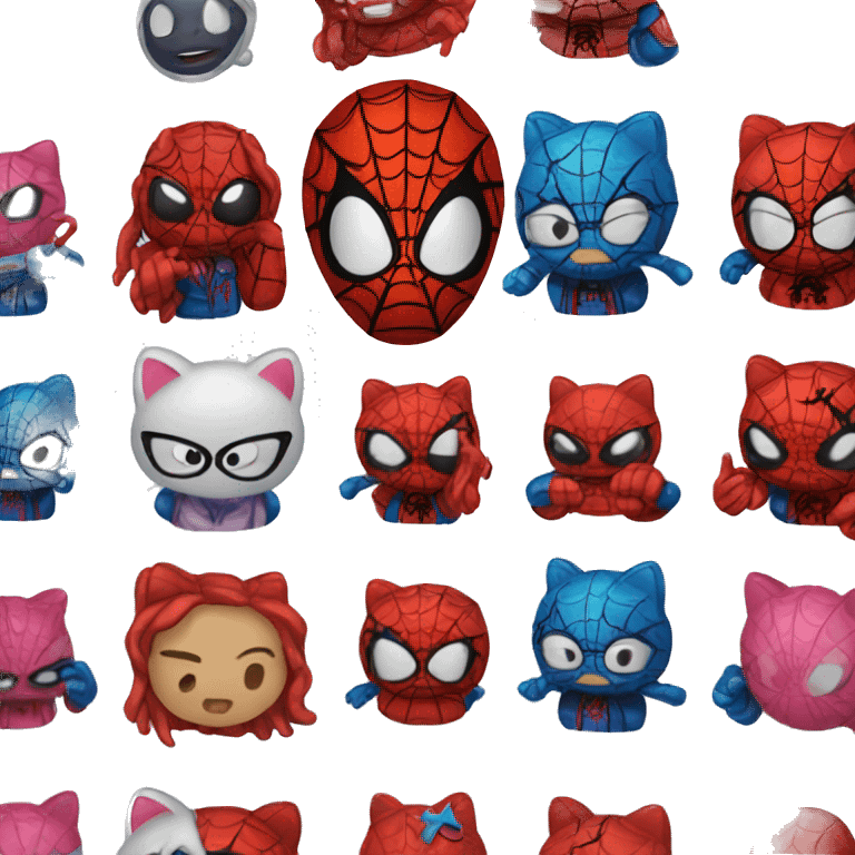 hello kitty spider man emoji