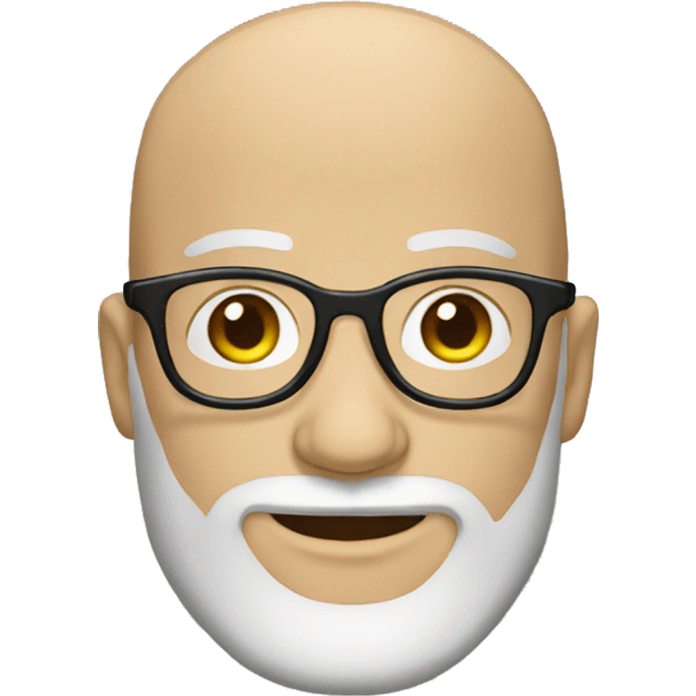 bearded Bald man wearing glasses emoji