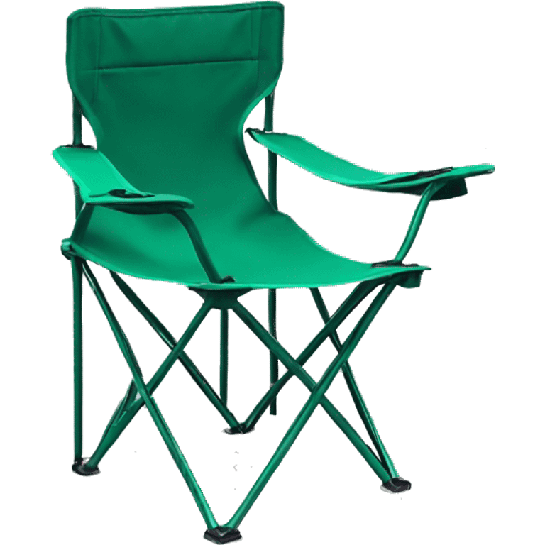 Realistic emerald green  camping folding chair isolated.  emoji