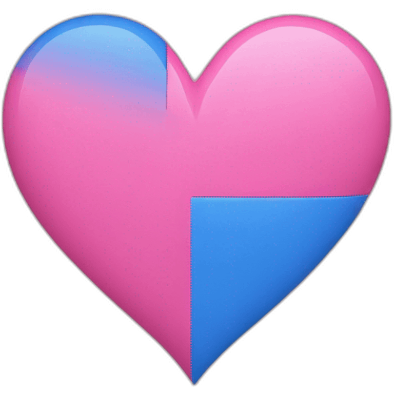 Pink half blue half heart  emoji