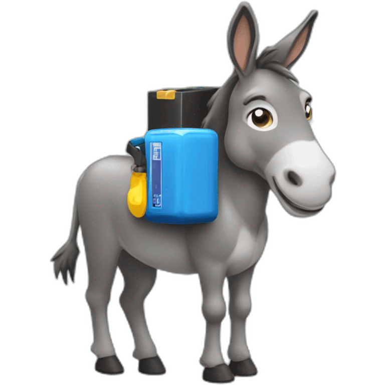 donkey carrying battery pack emoji