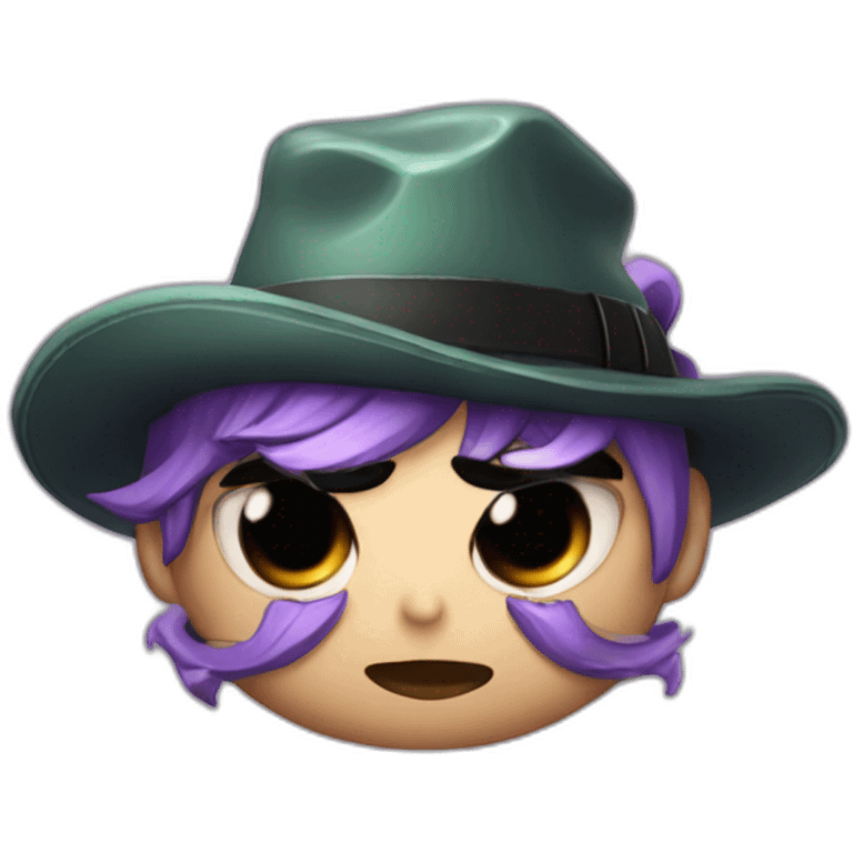 Ace Trappola from Twisted Wonderland with a hat, angry face emoji