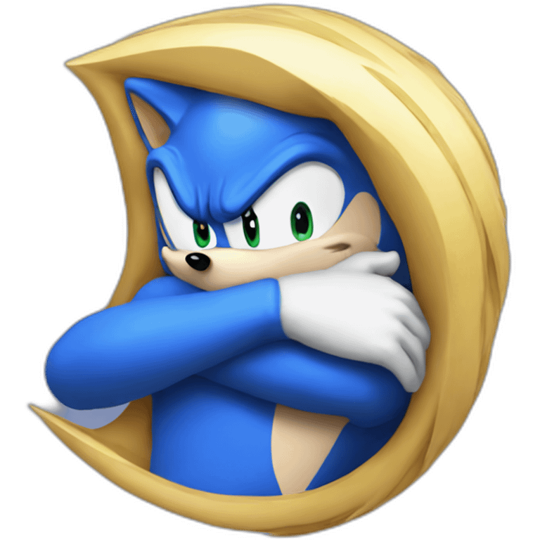 blue sonic the hedgehog hugging emoji