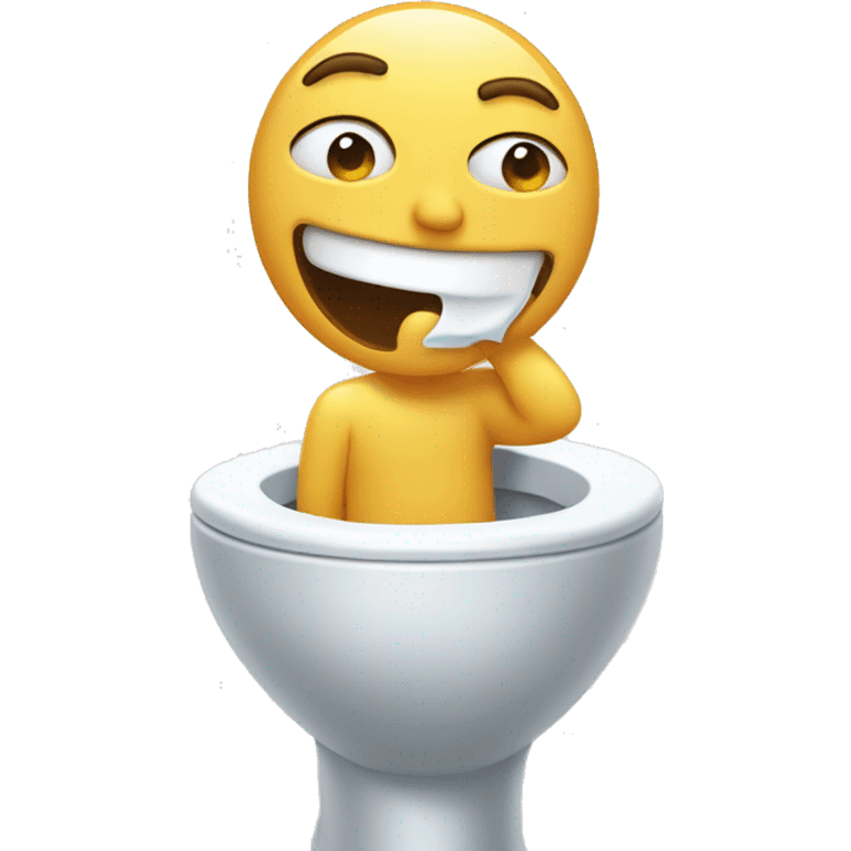 man smiling sticking his head out of a toilet emoji