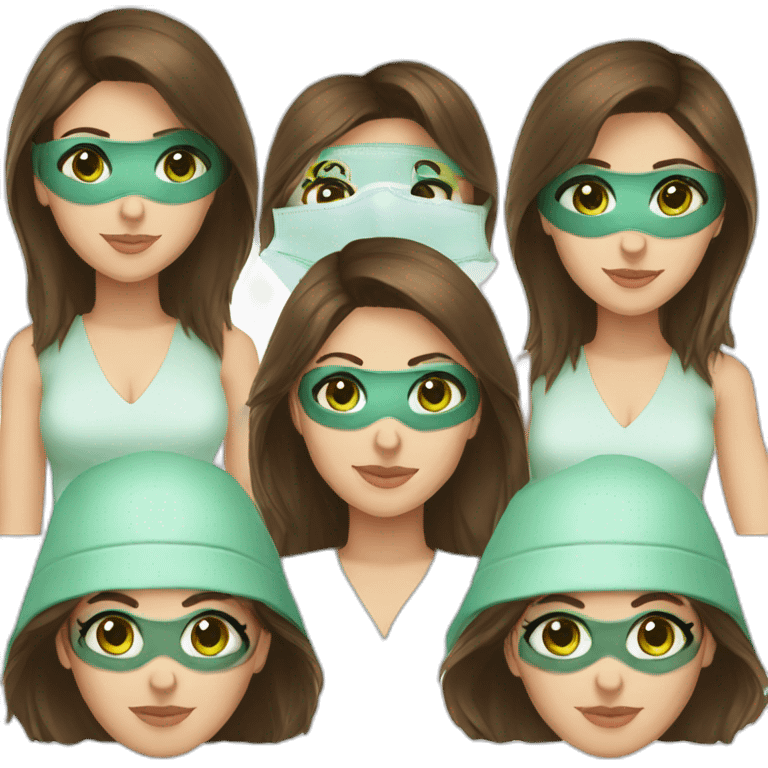 lasik eye surgery mask brunette green eyes emoji