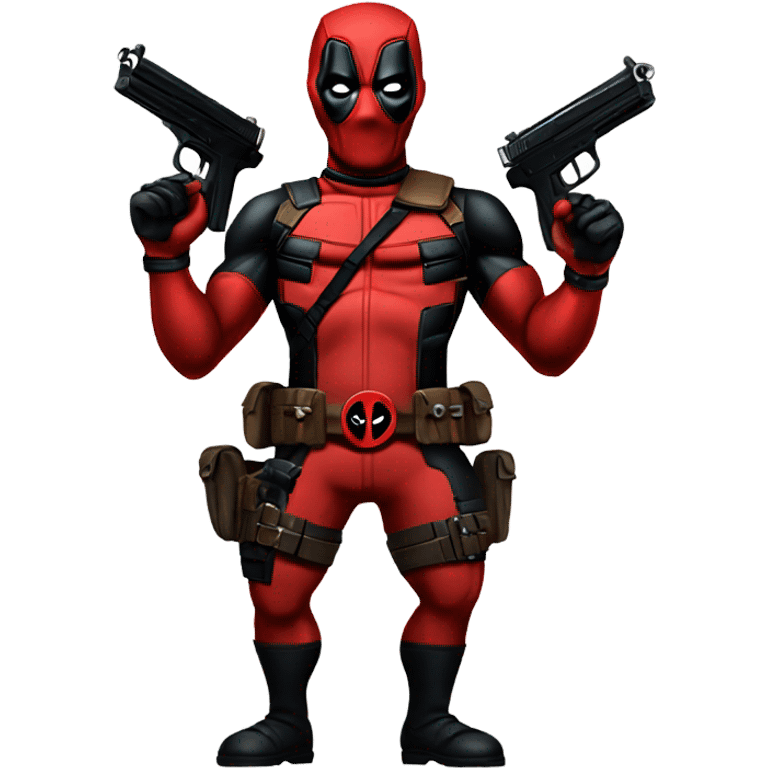 Deadpool wit two guns emoji