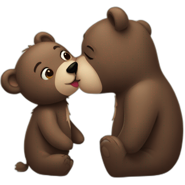 A bear kisses a bear  emoji