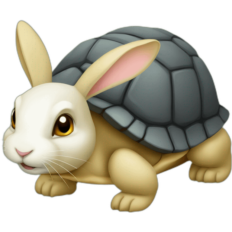 Lapin sur tortue emoji