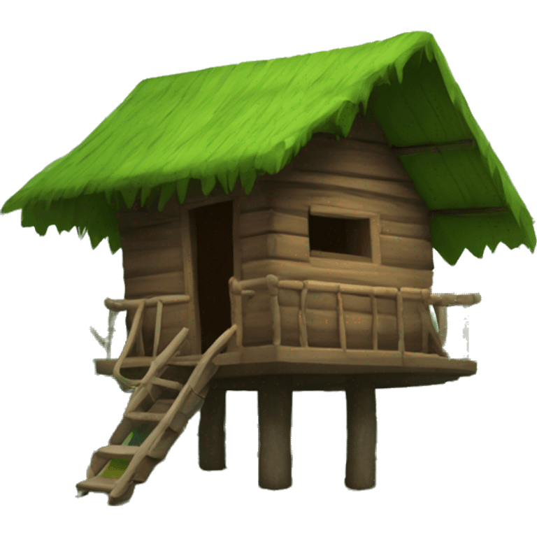 Tree hut in the rainforest  emoji