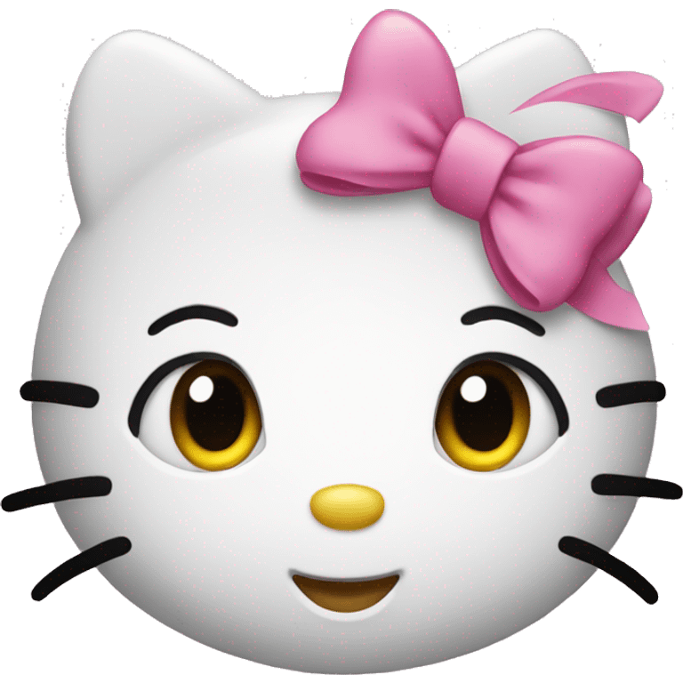 hello kitty with pink bow on head  emoji